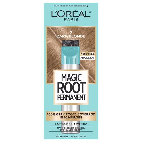L’Oréal Paris Magic Root Permanent Hair Color, 10 Minute Root Coloring Kit with 100% Gray Hair Coverage, 7 Dark Blonde, 1 Count
