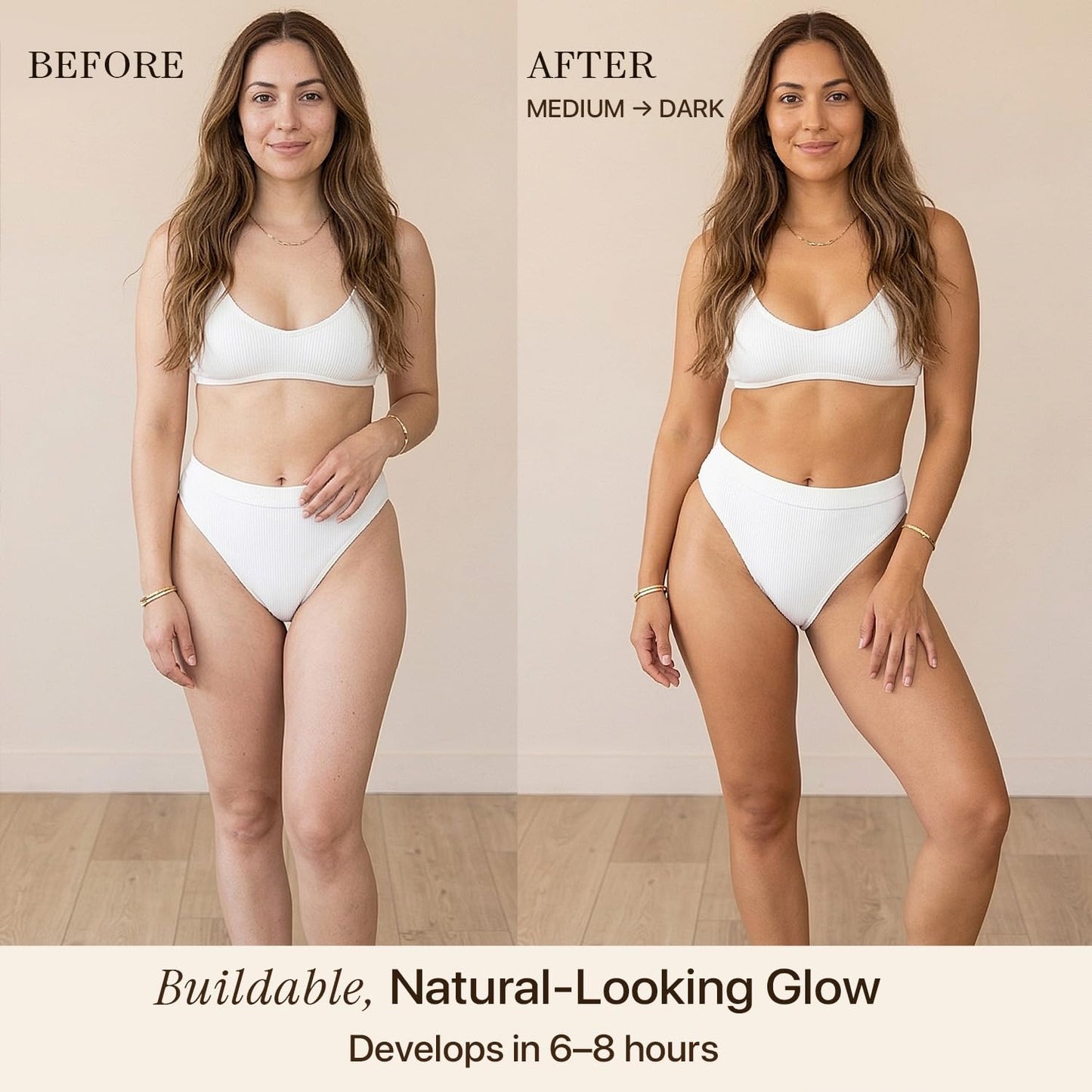 Skiennix Self Tanner Mousse Kit - Natural & Organic Ingredients | Non-Toxic Tanning Foam with Kabuki Brush & Mitt
