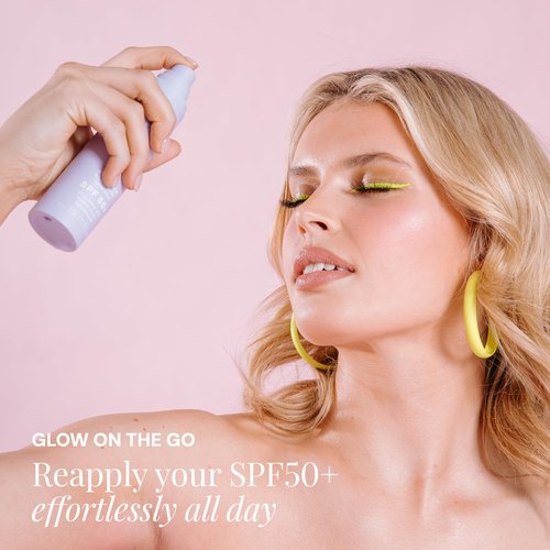 Naked Sundays SPF 50 Hydrating Glow Face Mist - Lightweight Daily Sunscreen & Makeup Setting Spray, 75ml