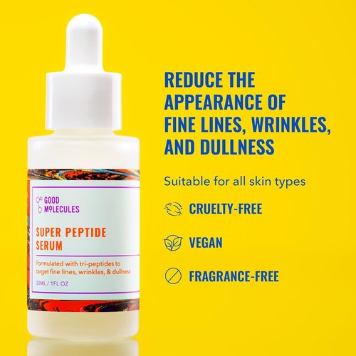 Good Molecules Super Peptide Serum - Anti-Aging Facial Serum with Peptides & Copper Tripeptides for Plump, Firm Skin
