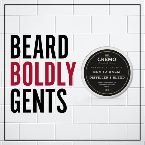 Cremo Beard Balm - Distiller's Blend | Nourishes & Shapes All Lengths of Facial Hair, 2 Oz