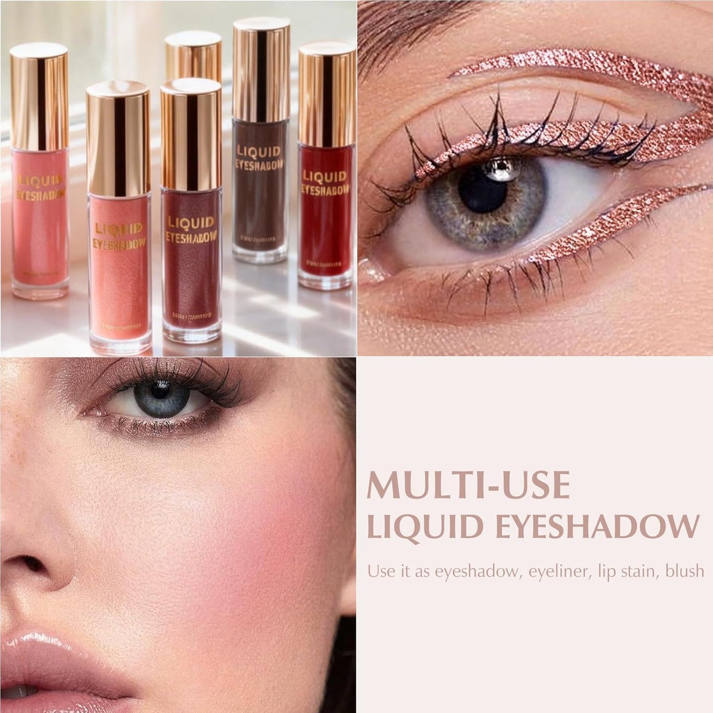 Skiennix Dusty Rose Liquid Eyeshadow - High-Pigmented Cream-to-Powder Formula for Smooth Blending | Multiuse Makeup for Eyes & Cheeks
