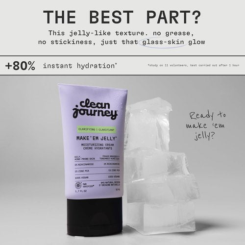 CleanJourney Blemish Face Moisturizer - Revitalizing Niacinamide & Zinc PCA Gel Cream, 1.7 Fl Oz