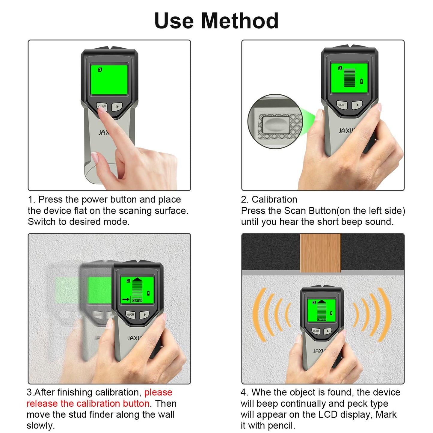 Stud Finder Wall Scanner - 5 in 1 Stud Finder Tool w/Smart Chip and HD LCD Display, Stud Detector Beam Finders for the Center and Edge of Wood AC Wire Metal Studs Joist Pipe (‎Dark Aqua)