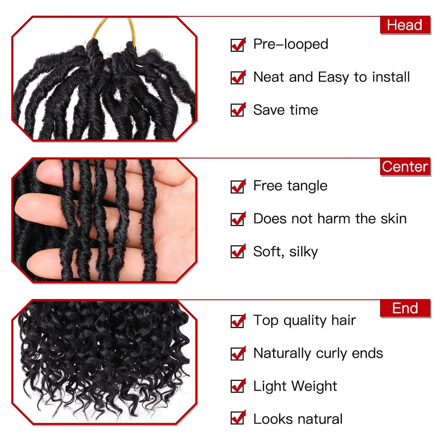 Xtrend 36 Inch Goddess Faux Locs Crochet Hair Natural With Curly End 7 Packs Long Soft Locs Crochet Braids Hair Synthetic Bohemian Nu Locs Braiding Hair for Women (12Strands/pack T27#)