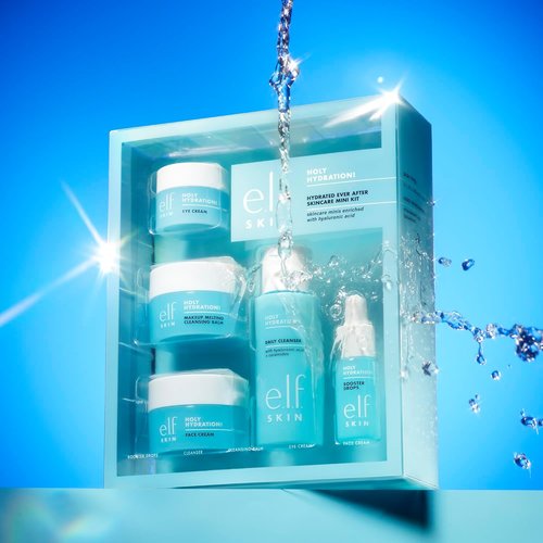 e.l.f. SKIN Holy Hydration! Mini Skincare Kit - Cleanser, Moisturizer & Eye Cream for Travel-Friendly Hydration