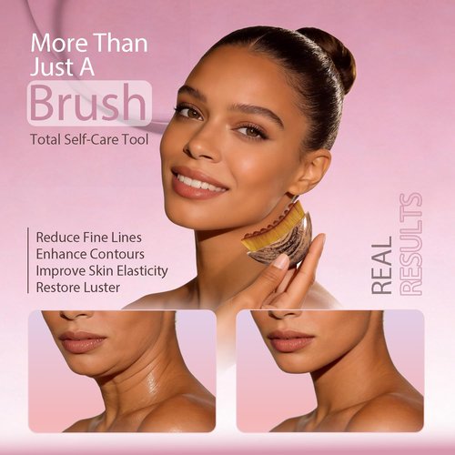 Lymphatic Contour Face Brush by [Brand Name] - Soft Gua Sha Tool for Anti-Puffiness & Detox | 2 Pcs