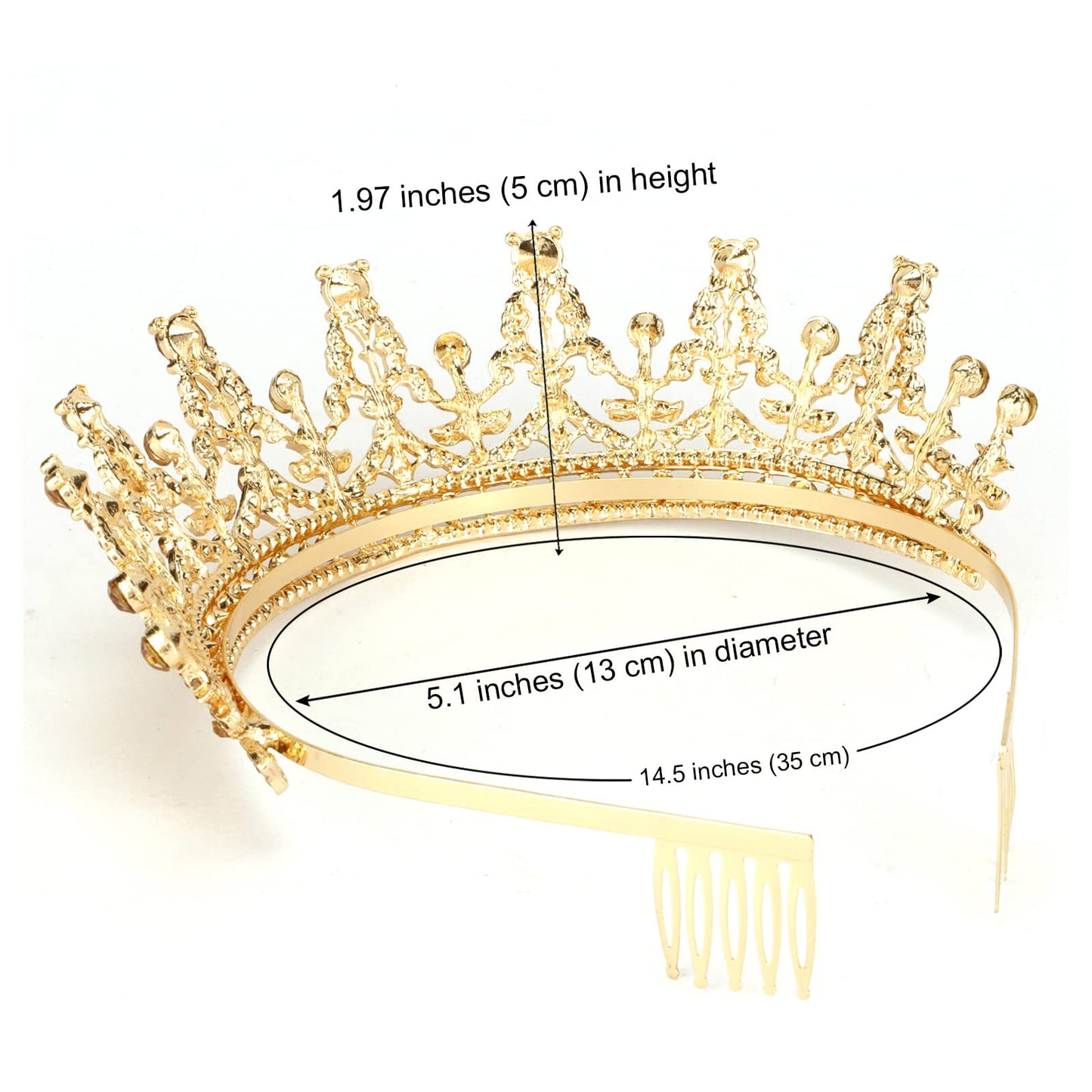 COCIDE Gold Tiara and Crown for Women Birthday Headband for Girls Crystal Queen Crown Hair Accessories for Bride Party Bridesmaids Bridal Prom Halloween Costume Cosplay Christmas Gifts (DARK GOLD)