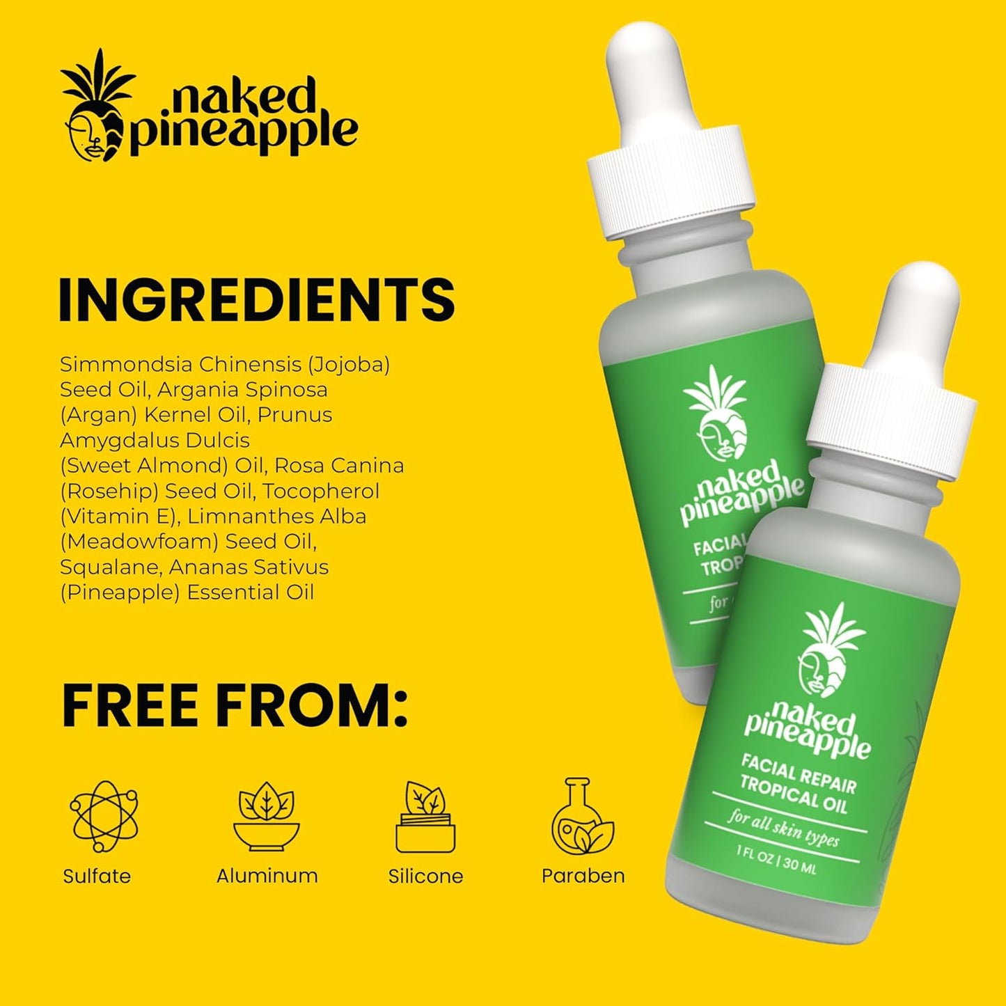 Skiennix Tropical Oil - Hydrating Facial Moisturizer with Fruit Extract - 1oz for Face, Neck & Body