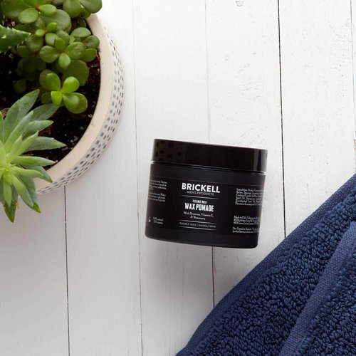 Brickell Men's Products Flexible Hold Wax Pomade - Natural & Organic Hair Styling | 2 Oz, Irritation-Free Shine