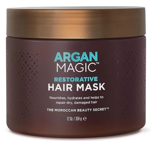 Argan Magic Restorative Hair Mask - Protein-Rich Hydrating Treatment for Damaged Hair | Paraben-Free, 12 oz