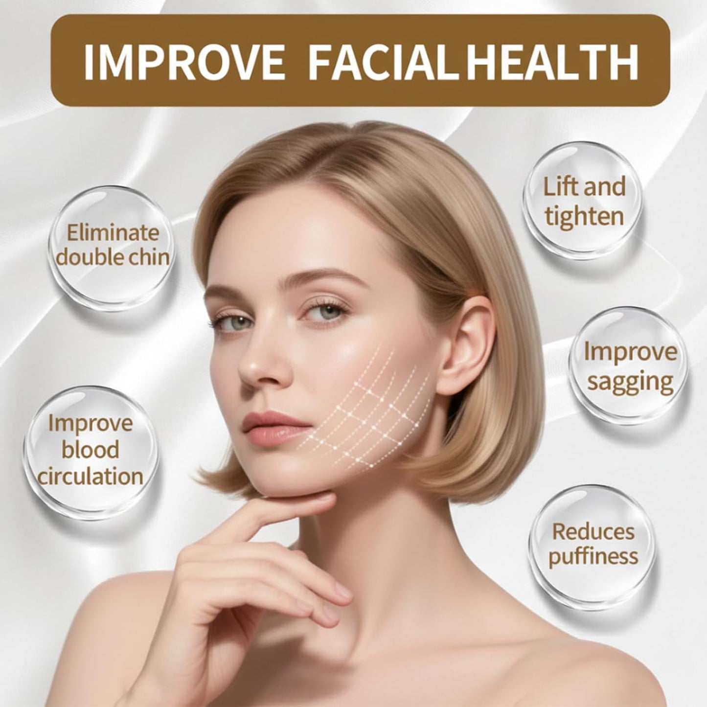 Skiennix Lymphatic Contour Face Brush - Sculpting & Detox for Glowing Skin | Anti-Puffiness (1 Pc)