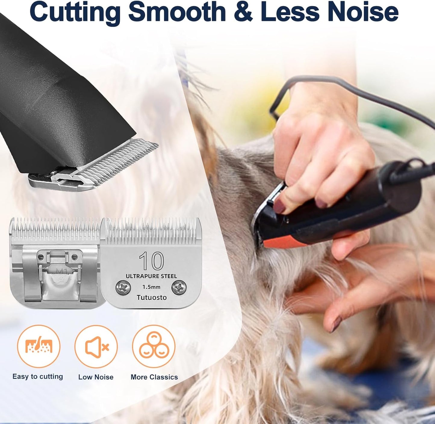 Andis 10# Clipper Blades - Detachable Pet Grooming Replacement Blades for Dog Clippers | Compatible with Wahl & Oster