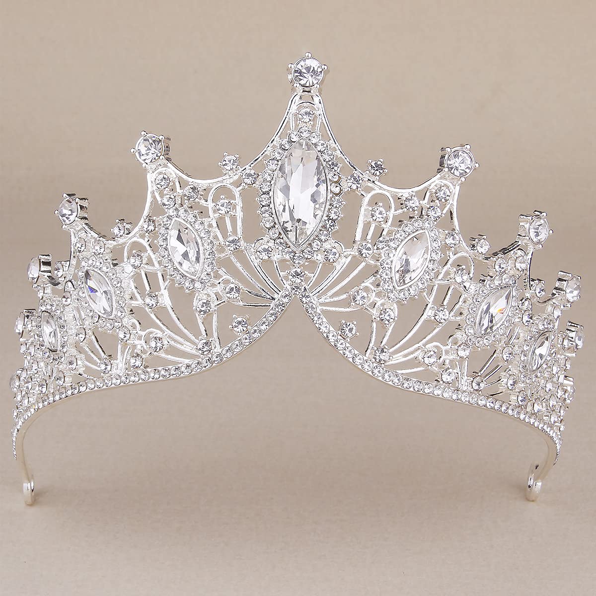 Crowns for Women, Vofler Silver Tiara w/Crystal - Baroque Rhinestone Headband Headpiece for Queen Bridal Bride Girl Princess Wedding Prom Birthday Pageant Homecoming Halloween Costume Cosplay Party