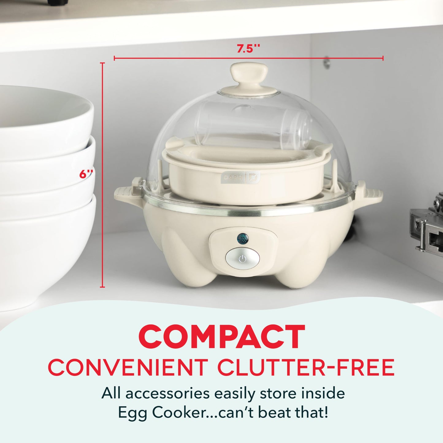 Dash Rapid Egg Cooker - Boiler, Poacher & Steamer - Includes Measuring & Recipe Guide - Dishwasher Safe - Holds 7 Eggs, Black