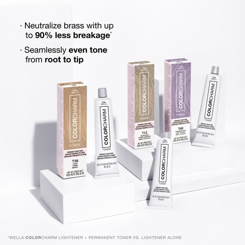 COLORCHARM Permanent Cream Toner | Neutralize Brass | Free of Animal-Derived Ingredients, Parabens & Gluten Free | T69 Pearl Gray | 2 oz