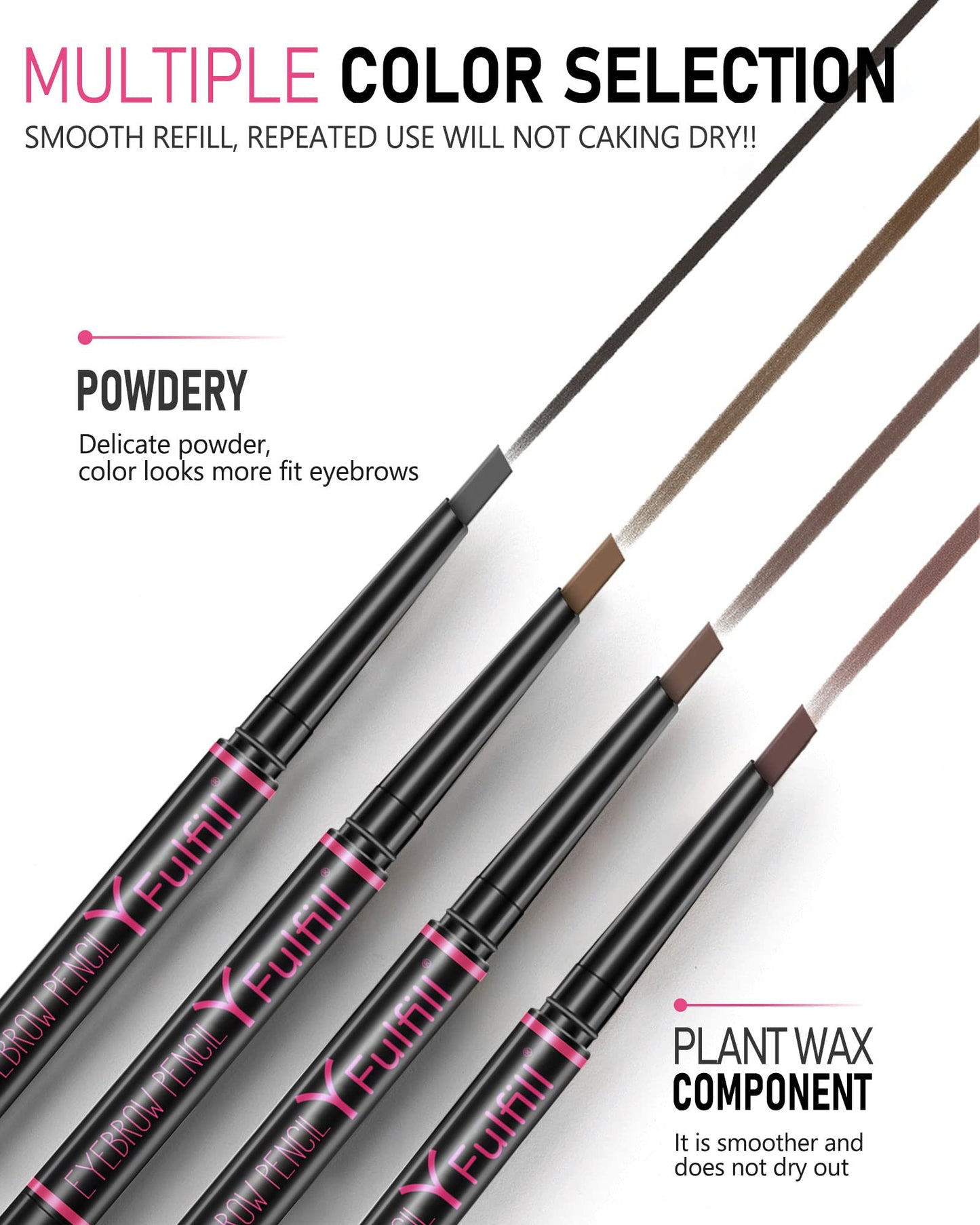 Yfulfill Black Eyebrow Pencil - Women's Waterproof Brow Pencils
