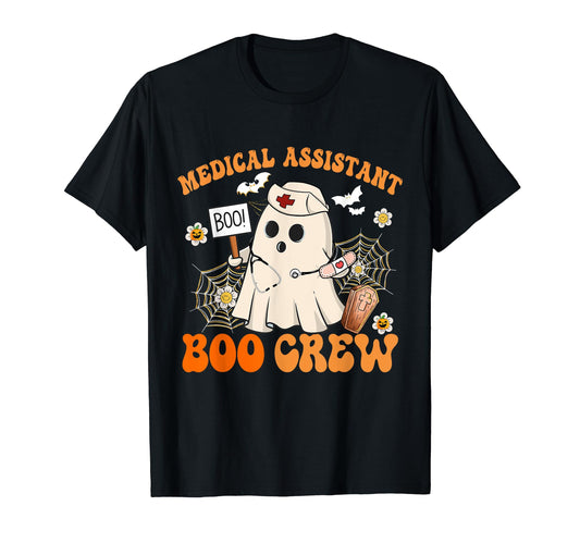 Medical Assistant Boo Crew Funny Ghost Halloween Costumes T-Shirt