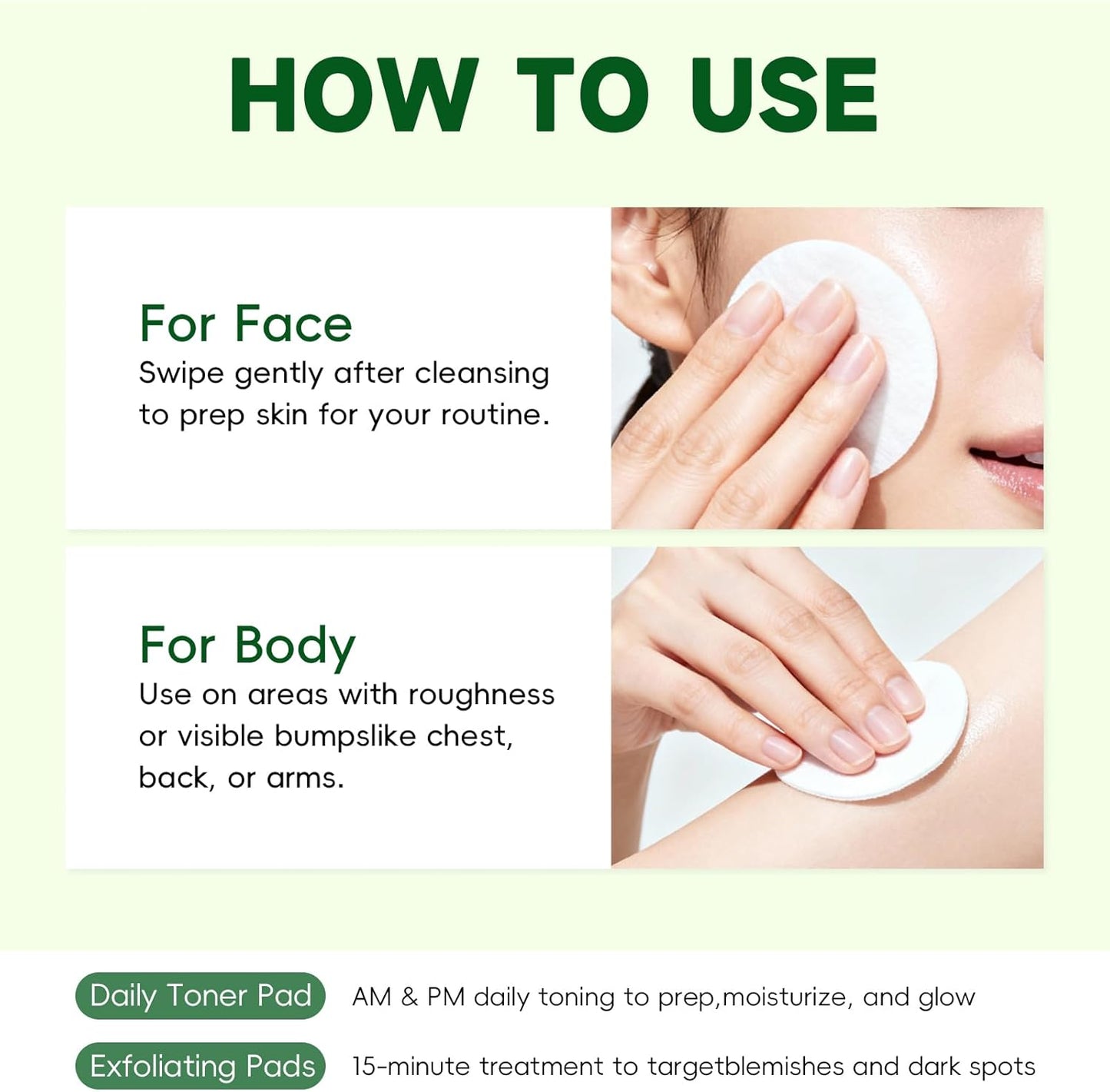 Skiennix Toning Polish Pads - 100 Count Hydrating Skincare Toner for Dark Spots & Dull Skin