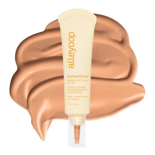 Alleyoop Sunsational Tinted Moisturizer SPF 50 - Hydrating Mineral Sunscreen with Jojoba, Vegan (Ray)