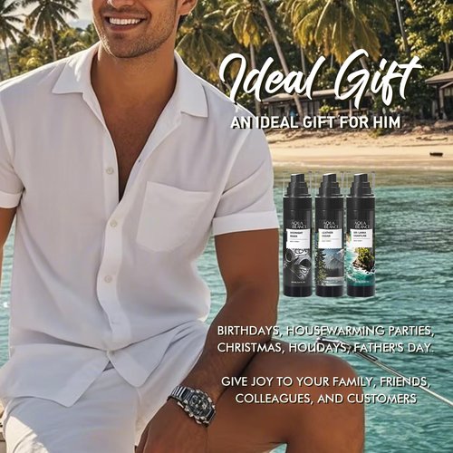 AQUA BLANCE Body Spray for Men, Mens Body Refreshing Spray, Long Lasting, Pack of 3, Each 3.4 Fl Oz, Total 10.2 Fl Oz, Notes of Bergamot, Patchouli, Cedar, Leather