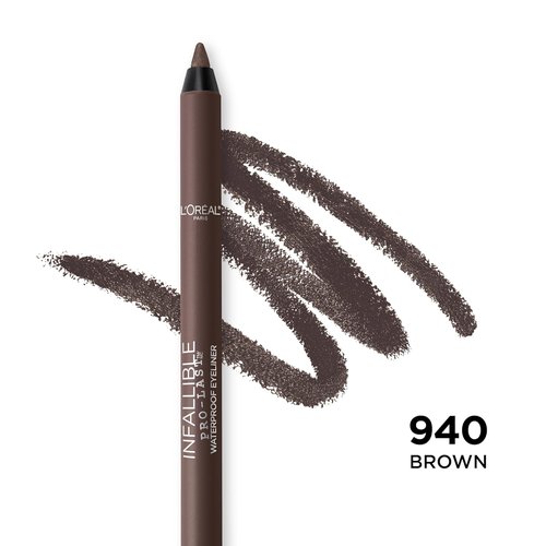 L'Oreal Paris Infallible Pro-Last Pencil Eyeliner - Waterproof, Smudge-Resistant, Easy Glide, Brown, 0.042 oz.