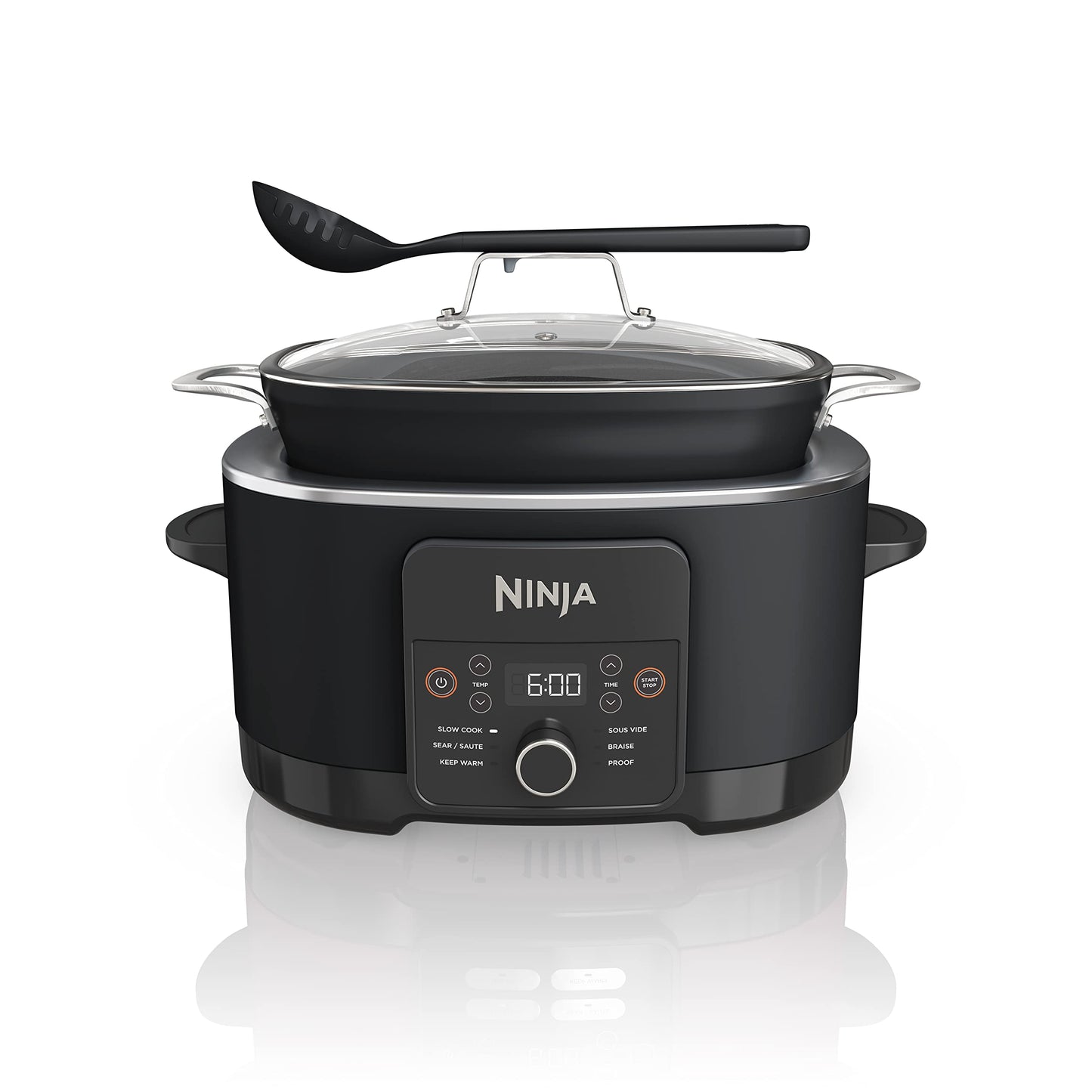 Ninja® 12-in-1 PossibleCooker™ PLUS | 8.5-qt - Sous Vide & Proof Multi-Cooker | Slow Cooker, Dutch Oven & More | Glass Lid & Integrated Spoon | Nonstick | Oven Safe Pot to 500°F | Black | MC1010