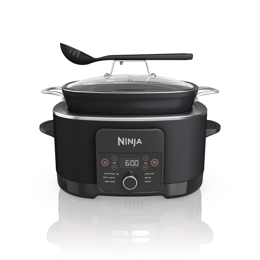 Ninja® 12-in-1 PossibleCooker™ PLUS | 8.5-qt - Sous Vide & Proof Multi-Cooker | Slow Cooker, Dutch Oven & More | Glass Lid & Integrated Spoon | Nonstick | Oven Safe Pot to 500°F | Black | MC1010
