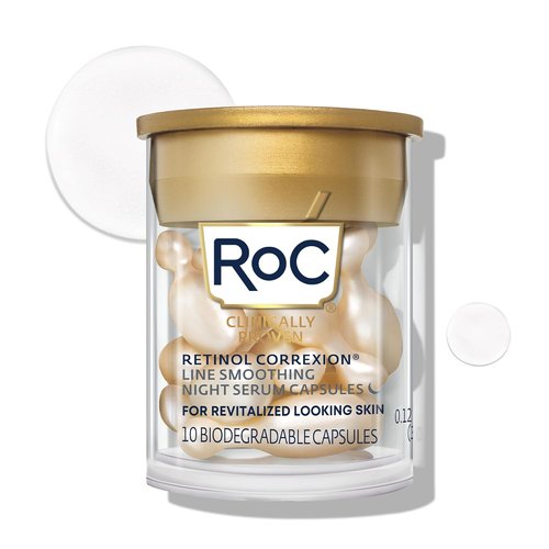 RoC Retinol Correxion Night Serum Capsules - Daily Anti-Aging Treatment for Fine Lines & Dark Spots | 10 Count