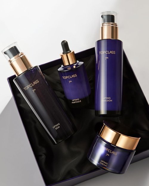 CHARMZONE TopClass Lifting 7th Skincare Set - Korean Anti-Aging 4-Piece Firming & Hydrating Set with Toner, Emulsion (4.05 fl oz) & Cream (1.69 fl oz)