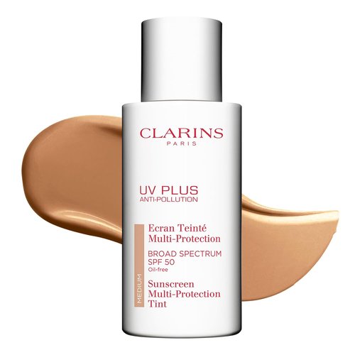 Clarins UV Plus Tinted Face Sunscreen - Broad Spectrum SPF 50 | Lightweight, Oil-Free Protection From UVA/UVB Rays