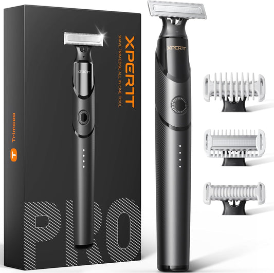 Skiennix Beard & Body Hair Trimmer - All-in-One USB-C Fast Charging, Waterproof Groomer, Black
