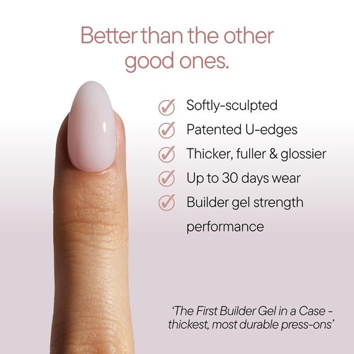 Celebritips Press On Nails - Salon U-ltimate™ | Sheer Milk, Extra Short Round | 32 Nails Kit with Glue & Sticky Tabs