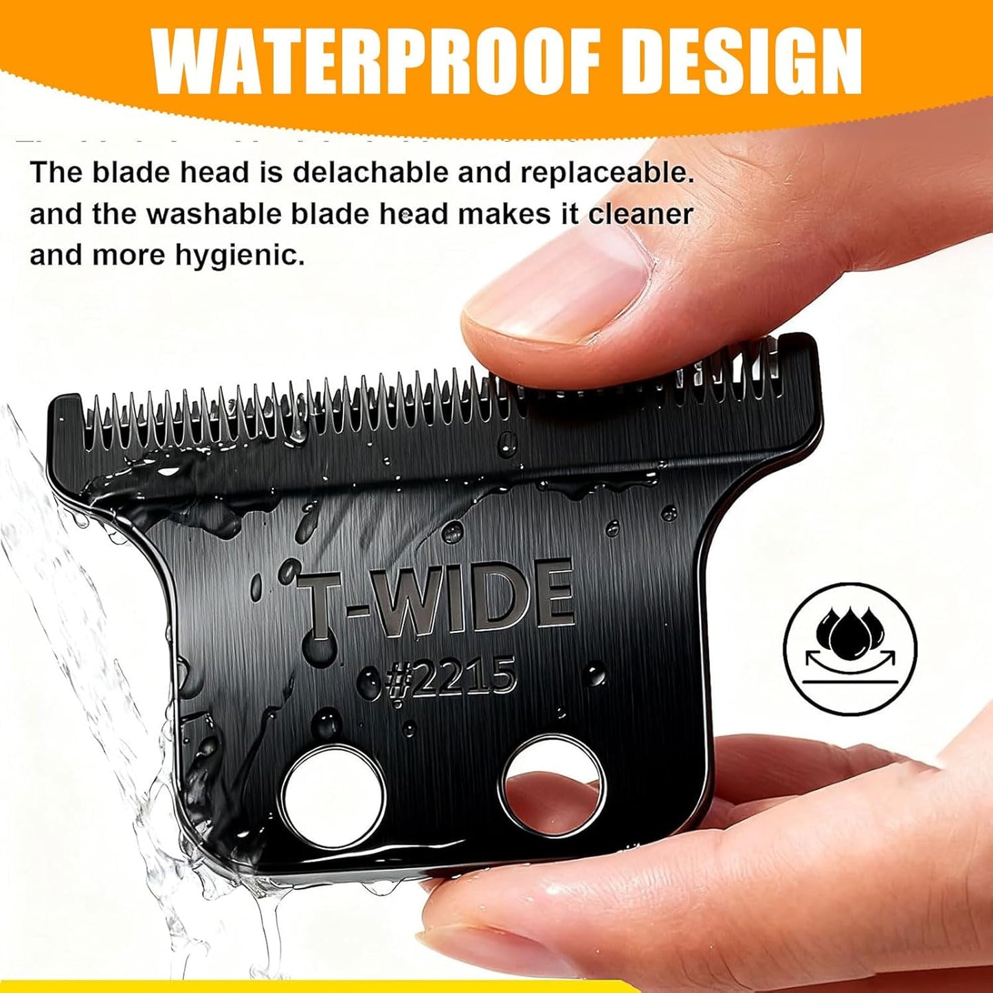 Wahl 5 Star Detailer Li Trimmer Replacement Blades - Adjustable Stainless Steel Zero-Gap (Black)