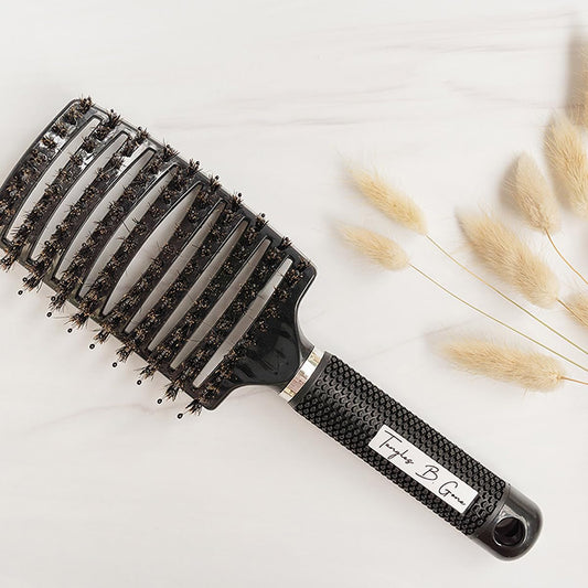 Skiennix Detangling Hair Brush - Gentle Knot Remover with Flexible Bristles | Lightweight Ergonomic Design, Black