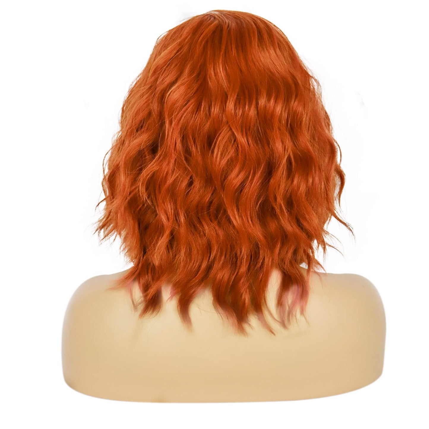 JoneTing Ginger Wig 【+Wig Cap】 Short Curly Orange Wig for Halloween Party Ginger Wavy Bob Wig for Women Orange Curly Wig Movie Cosplay Wig for Daily Dress Up Wig for Chrismas Costume Party