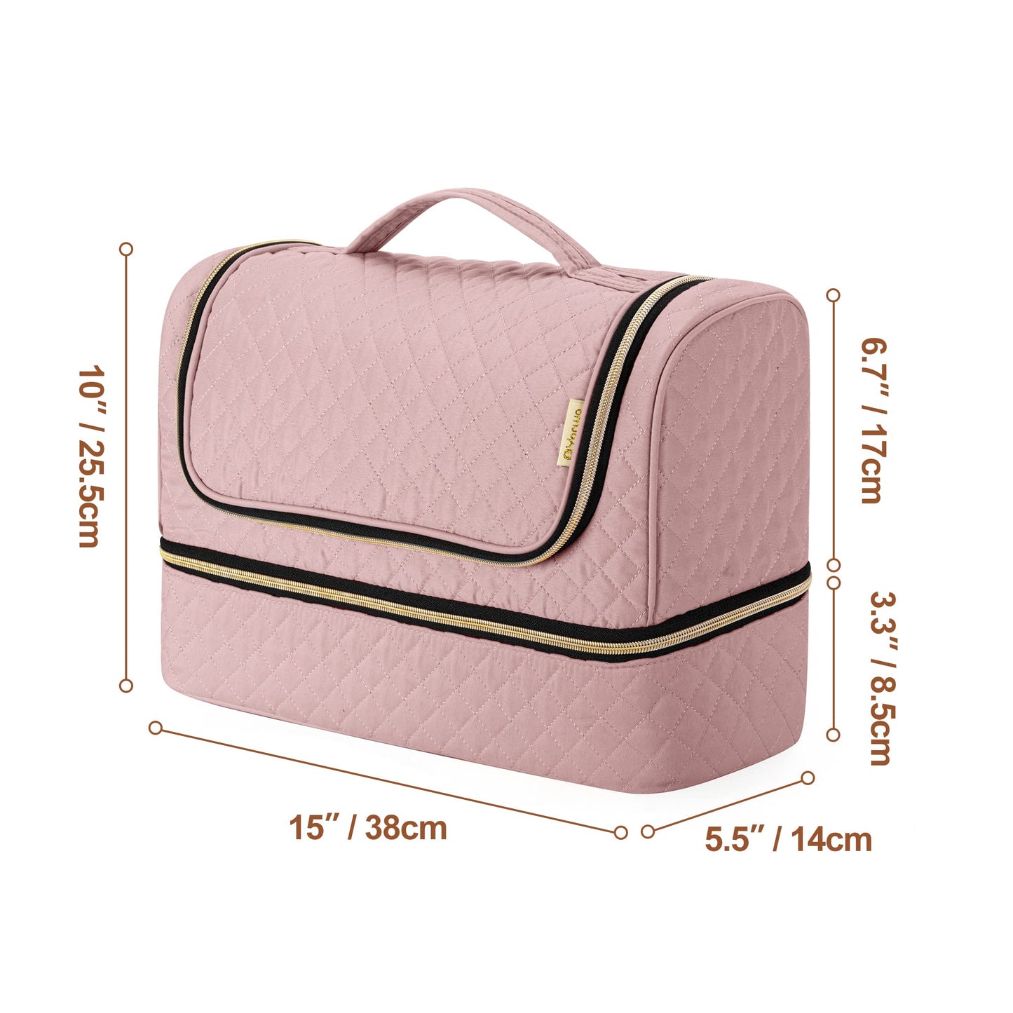 Yarwo Double-layer Storage Bag Compatible with Dyson Airwrap Multi-styler Complete Long and Attachments, Portable Travel Case with Hanging Hook for Hair Curler Accessories, Dusty Rose (Bag Only)