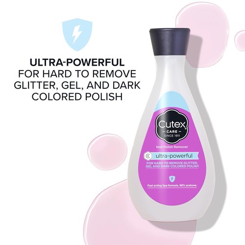 Cutex Gel Nail Polish Remover - Ultra-Powerful Formula for Glitter & Dark Colors | 10.1 Fl Oz, Paraben-Free