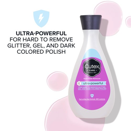 Cutex Gel Nail Polish Remover, Ultra-Powerful & Removes Glitter and Dark Colored Paints, Paraben Free, 6.76 Fl Oz