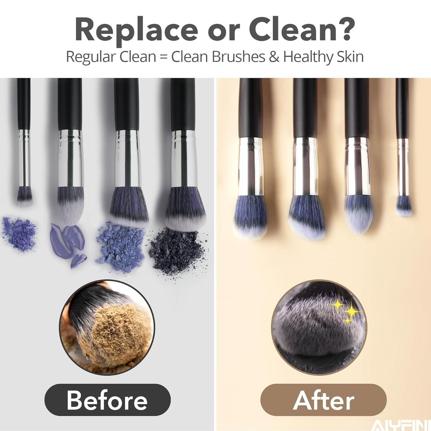 Alyfini Makeup Brush Cleaner Machine - Electric Professional Tool for Kabuki & Liquid Makeup | Ideal Gift for Women