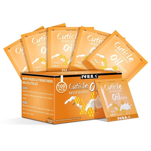 NXJ INFILILA Cuticle Oil - Hydrating Nail Care for Healthy Cuticles | Travel Size 3.3 Fl Oz (Milk & Honey)