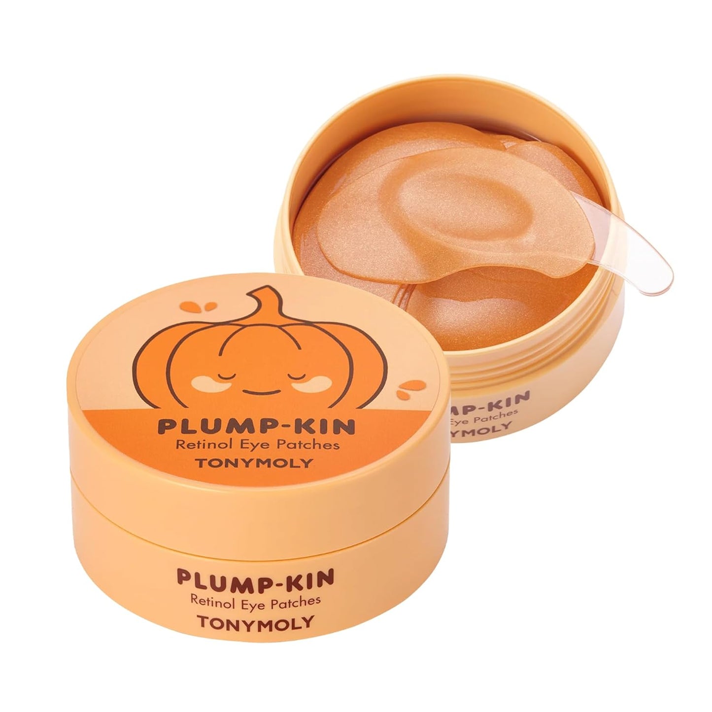 TONYMOLY Plump-Kin Retinol Hydrogel Under Eye Patches - Hydrating Eye Treatment with Pumpkin Extract for Dark Circles & Puffiness, 30 Pairs