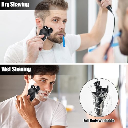 BestMal 5-in-1 Electric Shaver Razor for Men - Waterproof Rechargeable with Nose Trimmer & Face Brush