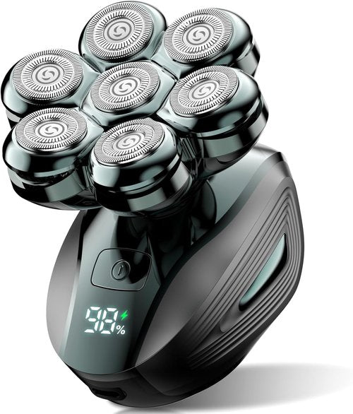 7D Floating Electric Razor by Head Shavers - IPX7 Waterproof, Magnetic Head, LED Display & Fast Charging