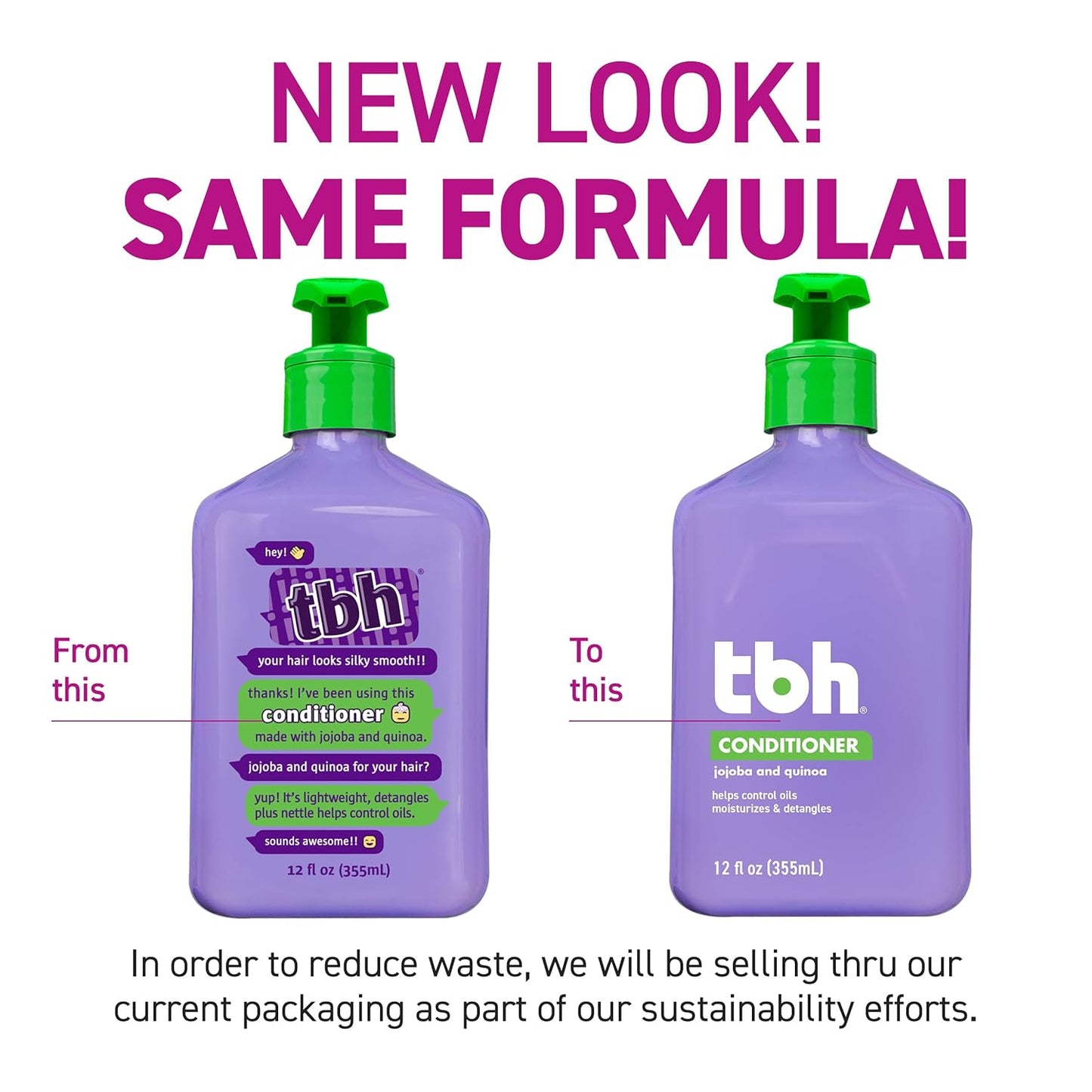 TBH Kids & Teen Hair and Body Care Set - Natural Shampoo, Conditioner & Body Wash - 3-Pack, 12 oz Each