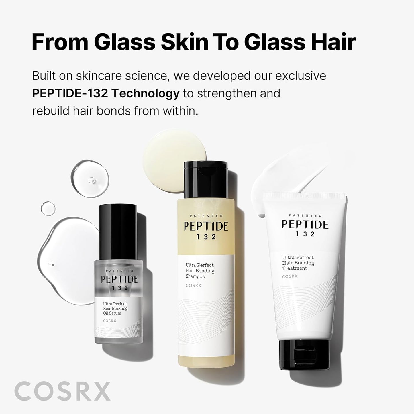 COSRX PEPTIDE 132 Hair Bonding Repair Treatment - Deep Conditioner for Damaged Hair, Repairs Breakage & Split Ends - 8.11 fl oz