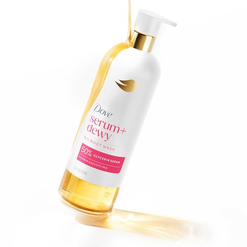 Dove Serum+ Shower Oil Body Wash - Hydrating Cleanser with Coconut & Geranium Oil | 15.3 fl oz
