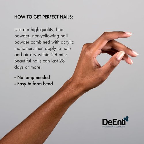 DeEnti Acrylic Nail Powder - 4oz Medium Pink | Professional Bubble-Free Formula for Long-Lasting Extensions