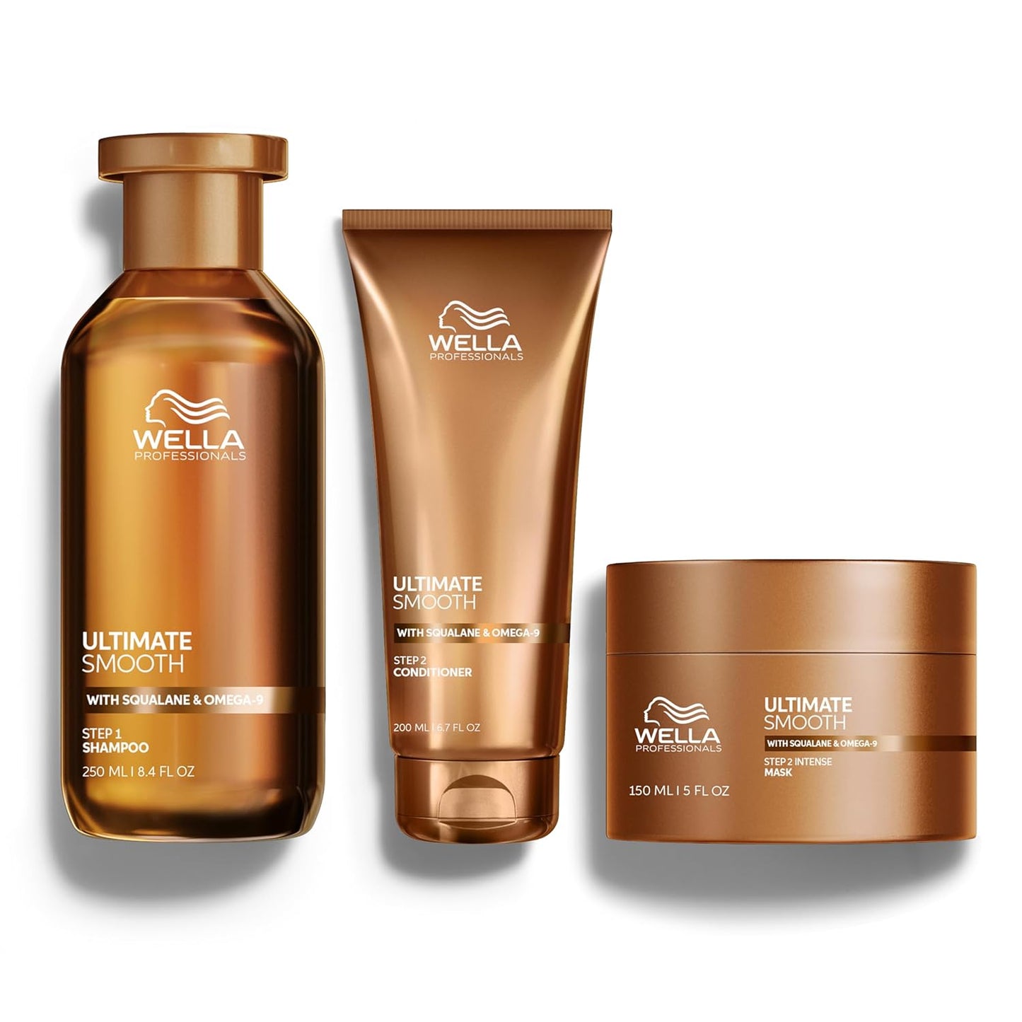 Wella Professionals Ultimate Smooth Shampoo & Conditioner Set | Nourishing for Dry, Dull & Frizzy Hair | 8.4 Fl Oz & 6.7 Fl Oz