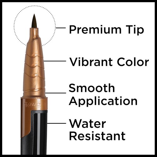 BIC BodyMark Freckle Pen - Soft Brush Tip for Natural Look | Dark Brown, 1 Count